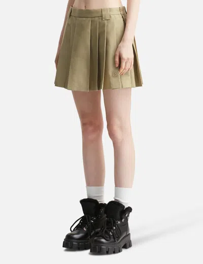 Moncler Pleated Cotton Blend Mini Skirt