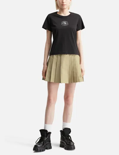 Moncler Pleated Cotton Blend Mini Skirt