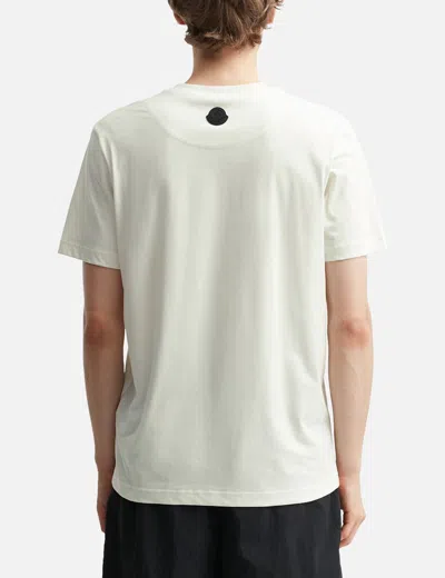 Moncler White Cotton T-shirt With Three-dimensional Logo In White
