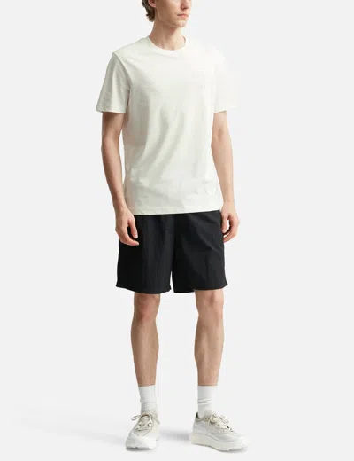 Moncler White Cotton T-shirt With Three-dimensional Logo In White