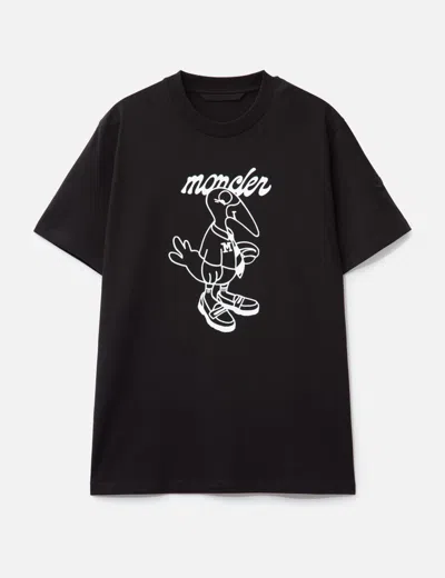 Moncler Mascot Logo Cotton T-shirt In Black