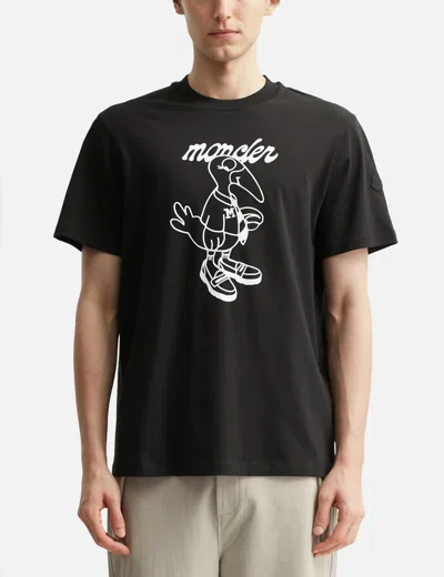 Moncler Mascot Logo Cotton T-shirt In Black