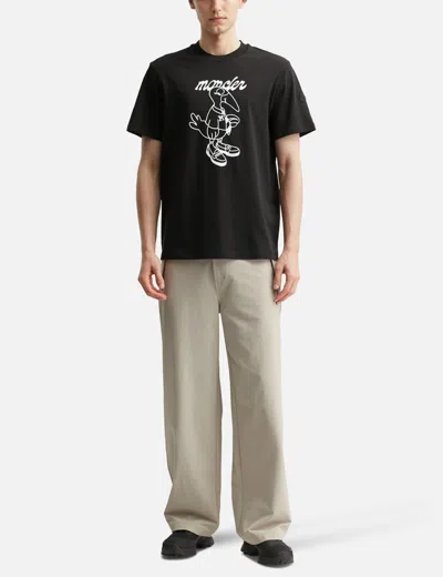 Moncler Mascot Logo Cotton T-shirt In Black