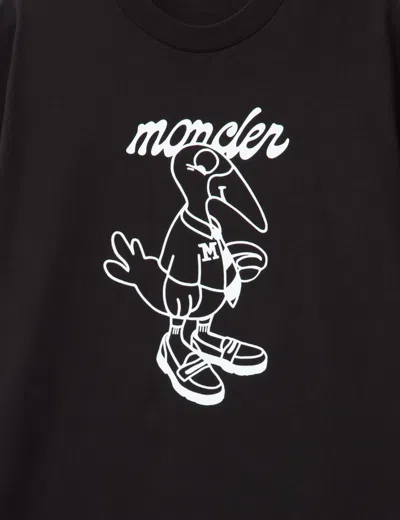 Moncler Mascot Logo Cotton T-shirt In Black