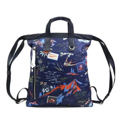 Pre-owned Bally Black Navy Nylon Backpack ()