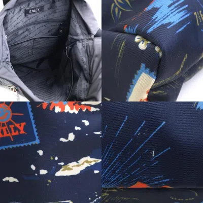 Pre-owned Bally Black Navy Nylon Backpack ()