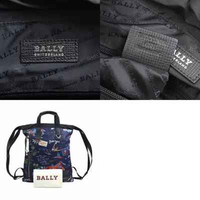 Pre-owned Bally Black Navy Nylon Backpack ()