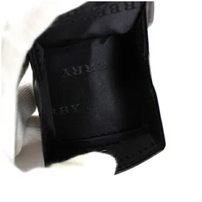 Pre-owned Burberry Beige Black Dark Brown Canvas Leather Coin Purse/coin Case ()