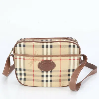 Pre-owned Burberry Brown Coated Canvas Leather Shoulder Bag ()