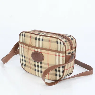 Pre-owned Burberry Brown Coated Canvas Leather Shoulder Bag ()
