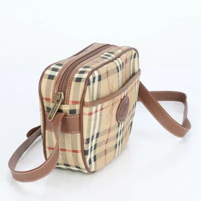 Pre-owned Burberry Brown Coated Canvas Leather Shoulder Bag ()