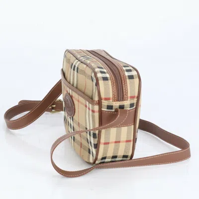 Pre-owned Burberry Brown Coated Canvas Leather Shoulder Bag ()