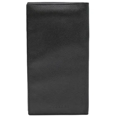 Pre-owned Bvlgari Black Leather Long Wallet (bi-fold) ()