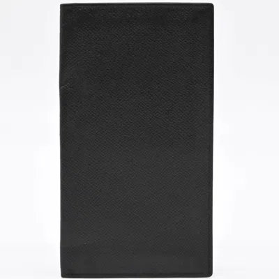 Pre-owned Bvlgari Black Leather Long Wallet (bi-fold) ()