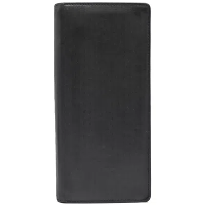 Pre-owned Cartier Black Leather Long Wallet (bi-fold) ()