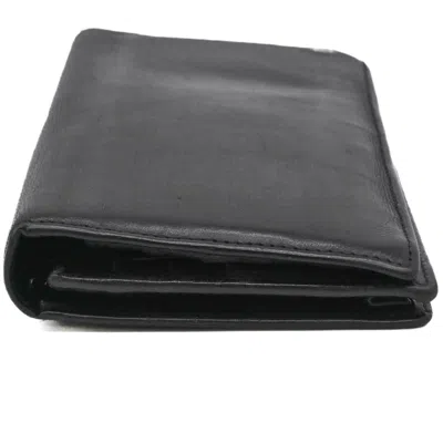 Pre-owned Cartier Black Leather Long Wallet (bi-fold) ()