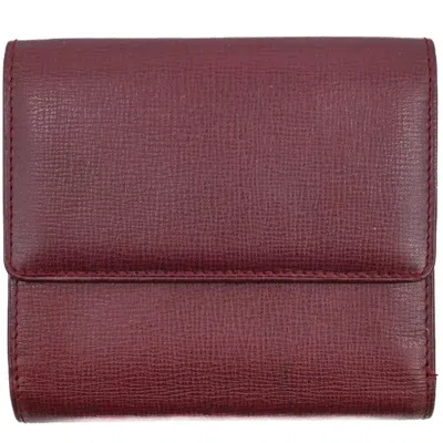 Pre-owned Cartier Bordeaux Red Color Wallet (tri-fold) () In Burgundy