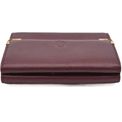 Pre-owned Cartier Bordeaux Red Color Wallet (tri-fold) () In Burgundy
