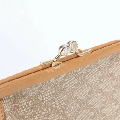 Pre-owned Celine Beige Coated Canvas Leather Coin Purse/coin Case () In Sand
