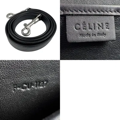 Pre-owned Celine Black Gray Red Color Leather Handbag Shoulder Bag ()