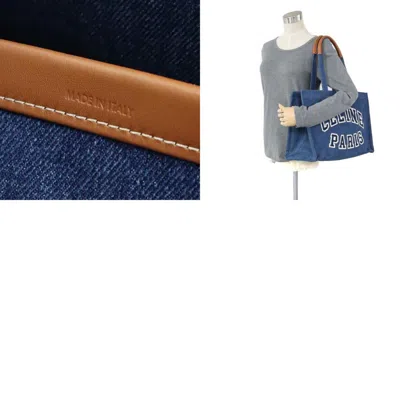 Pre-owned Celine Blue Denim Leather Shoulder Bag ()