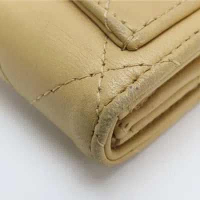 Pre-owned Chanel Beige Leather Coin Purse/coin Case () In Sand