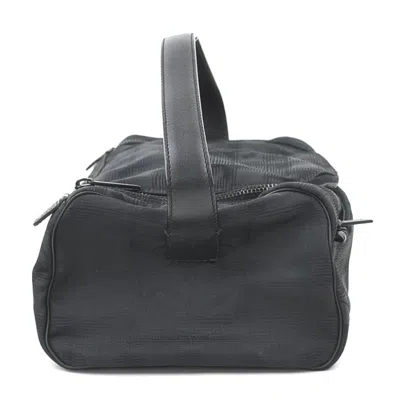 Pre-owned Chanel Black Nylon Jacquard Handbag Vanity Bag ()