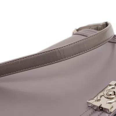 Pre-owned Chanel Metallic Purple Leather Shoulder Bag ()