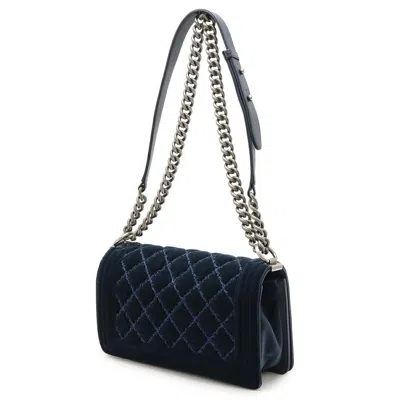 Pre-owned Chanel Navy Leather Shoulder Bag ()