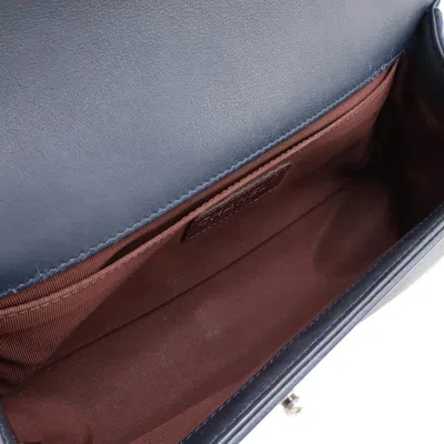 Pre-owned Chanel Navy Leather Shoulder Bag ()