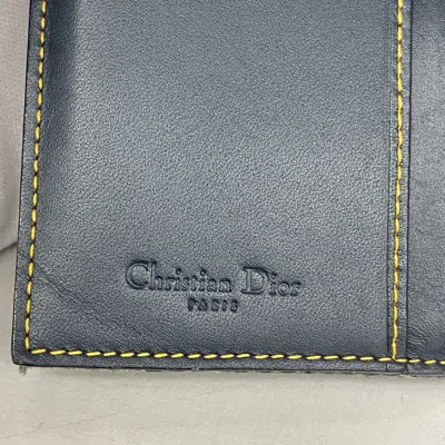 Pre-owned Dior Christian  Navy Canvas Long Wallet (bi-fold) ()