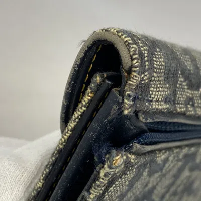 Pre-owned Dior Christian  Navy Canvas Long Wallet (bi-fold) ()