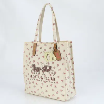 Pre-owned Coach Beige Leather Canvas Shoulder Bag ()