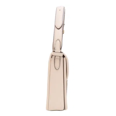 Pre-owned Coach Beige White Canvas Leather Shoulder Bag ()