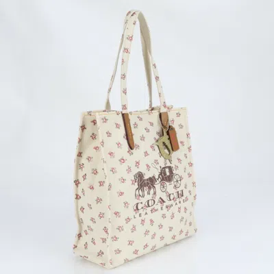 Pre-owned Coach Beige Leather Canvas Shoulder Bag ()
