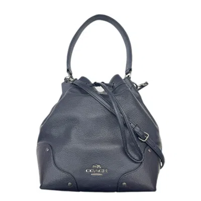 Pre-owned Coach Navy Leather Shoulder Bag ()