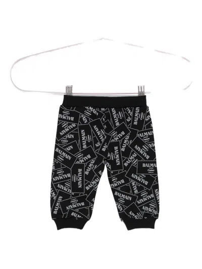 Balmain Logo-plaque Tracksuit Bottoms In Black