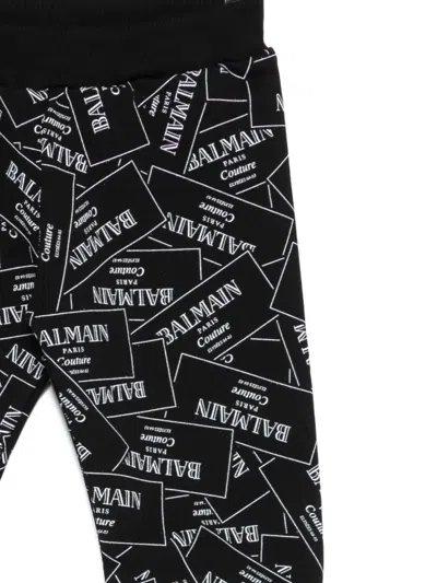 Balmain Logo-plaque Tracksuit Bottoms In Black