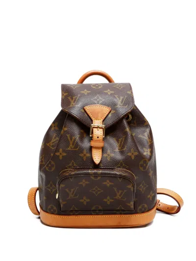 Pre-owned Louis Vuitton 1997 Mini Montsouris Backpack In Brown