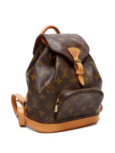 Pre-owned Louis Vuitton 1997 Mini Montsouris Backpack In Brown