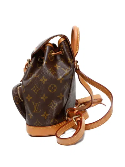 Pre-owned Louis Vuitton 1997 Mini Montsouris Backpack In Brown