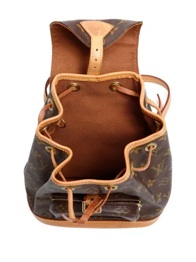 Pre-owned Louis Vuitton 1997 Mini Montsouris Backpack In Brown