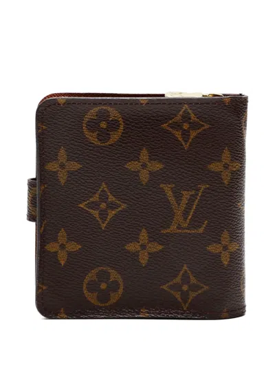 Pre-owned Louis Vuitton 2003 Monogram Zipped Wallet In Brown