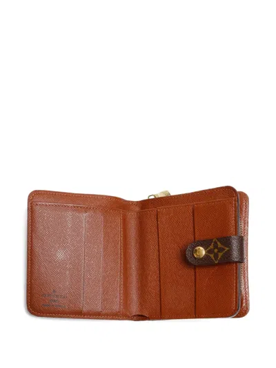 Pre-owned Louis Vuitton 2003 Monogram Zipped Wallet In Brown