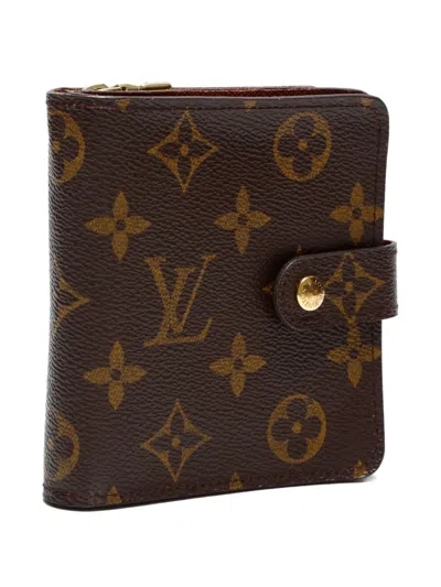 Pre-owned Louis Vuitton 2003 Monogram Zipped Wallet In Brown