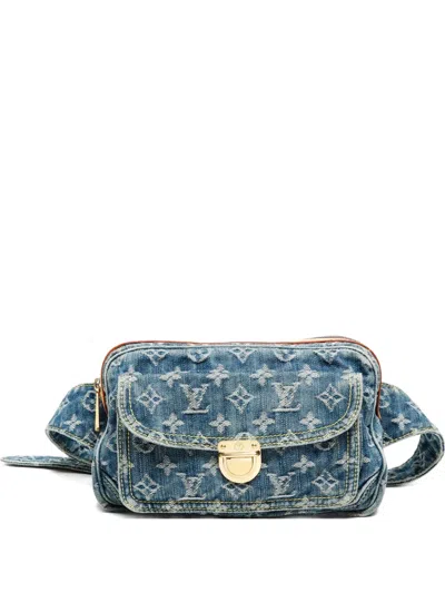 Pre-owned Louis Vuitton 2007 Monogram Denim Bumbag In Blue