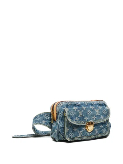 Pre-owned Louis Vuitton 2007 Monogram Denim Bumbag In Blue