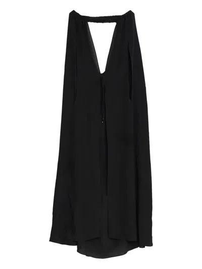 Amir Slama Cape Maxi Dress In Black