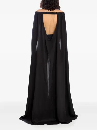 Amir Slama Cape Maxi Dress In Black