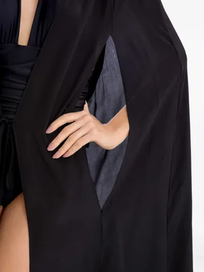 Amir Slama Cape Maxi Dress In Black